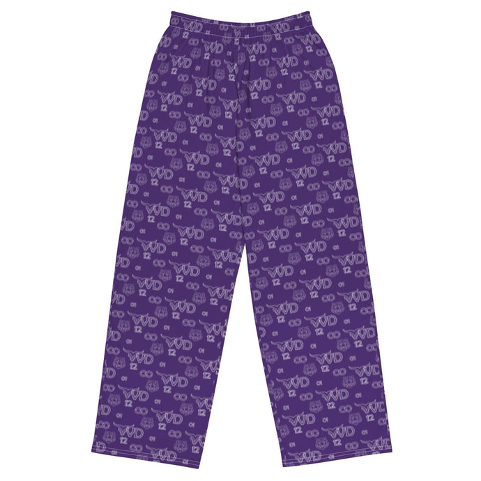 All-over Print Unisex Wide-leg Purple Pants